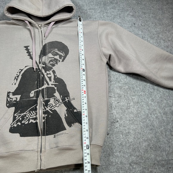 Artimonde Jimi Hendrix Hoodie Mens Medium grey full zip rock 2011 graphic - Picture 5 of 15